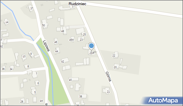 Rudziniec, Górna, 21A, mapa Rudziniec