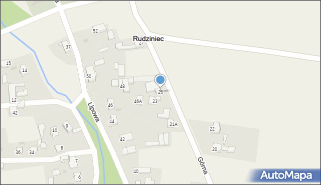 Rudziniec, Górna, 25, mapa Rudziniec