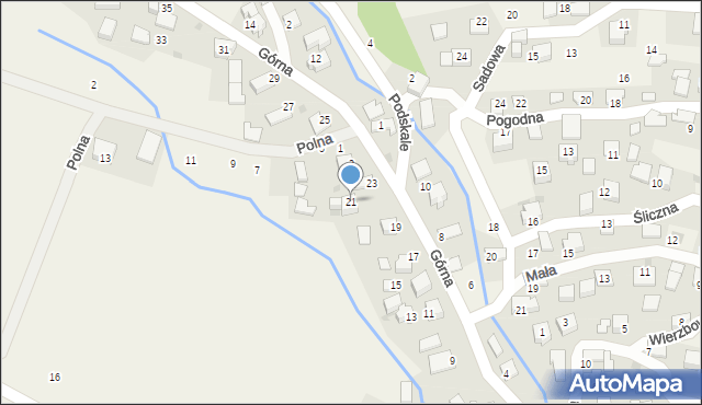 Rybna, Górna, 21, mapa Rybna