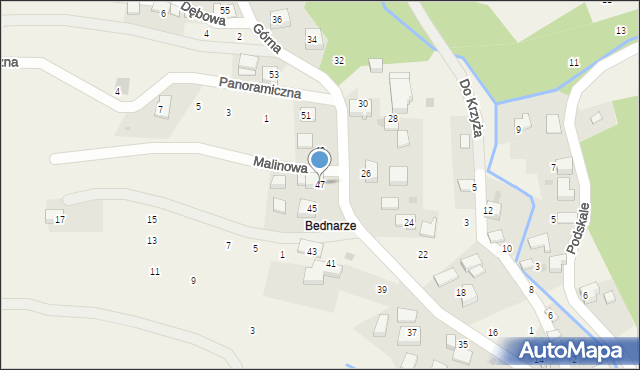 Rybna, Górna, 47, mapa Rybna