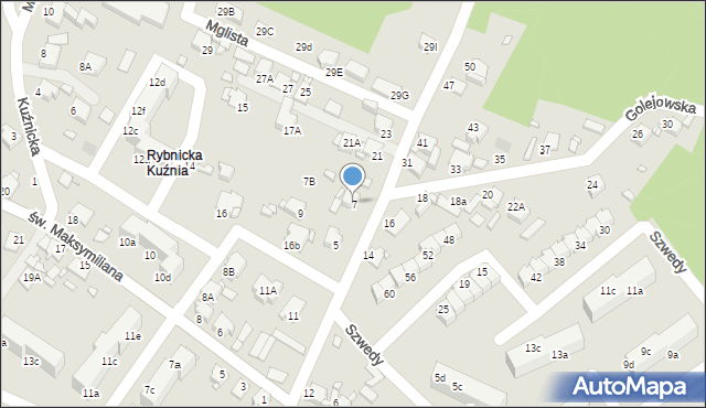 Rybnik, Golejowska, 7, mapa Rybnika