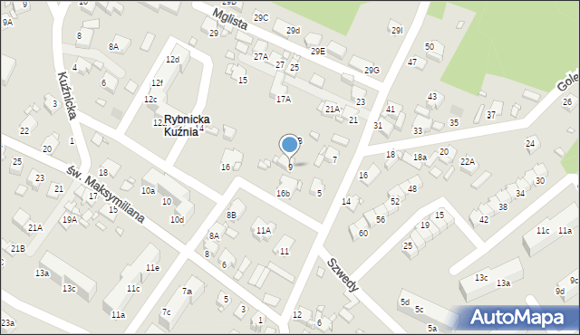 Rybnik, Golejowska, 9, mapa Rybnika