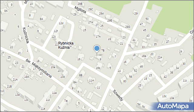 Rybnik, Golejowska, 9C, mapa Rybnika