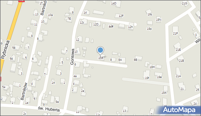 Rybnik, Gontowa, 10A, mapa Rybnika