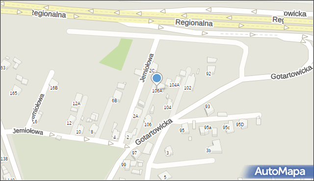 Rybnik, Gotartowicka, 106A, mapa Rybnika