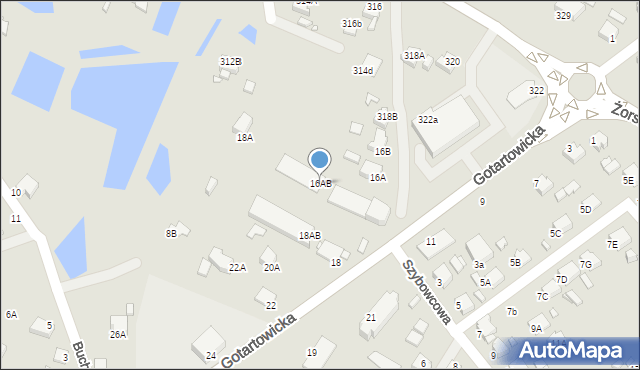 Rybnik, Gotartowicka, 16AB, mapa Rybnika