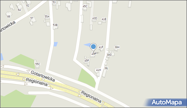 Rybnik, Gotartowicka, 43F, mapa Rybnika