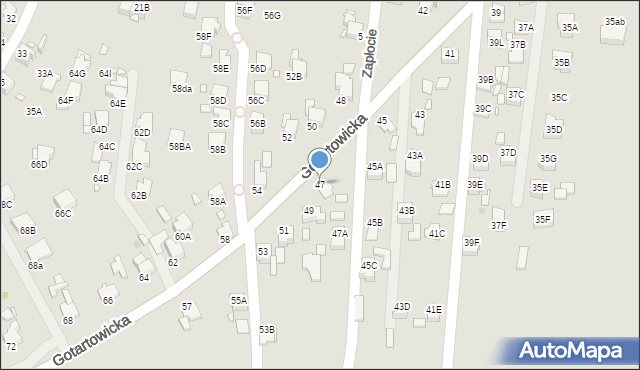 Rybnik, Gotartowicka, 47, mapa Rybnika