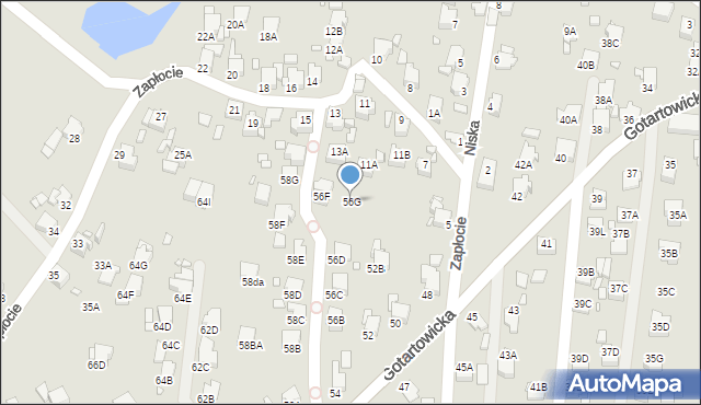 Rybnik, Gotartowicka, 56G, mapa Rybnika