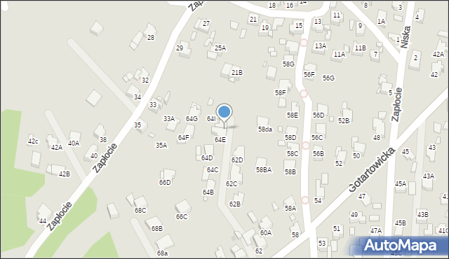 Rybnik, Gotartowicka, 64H, mapa Rybnika