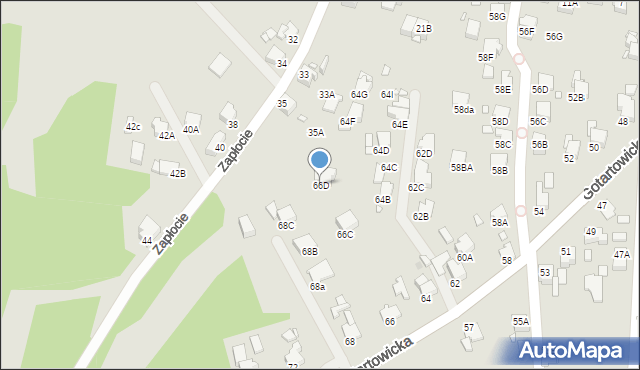 Rybnik, Gotartowicka, 66D, mapa Rybnika