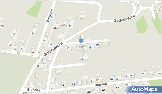 Rybnik, Gotartowicka, 95a, mapa Rybnika