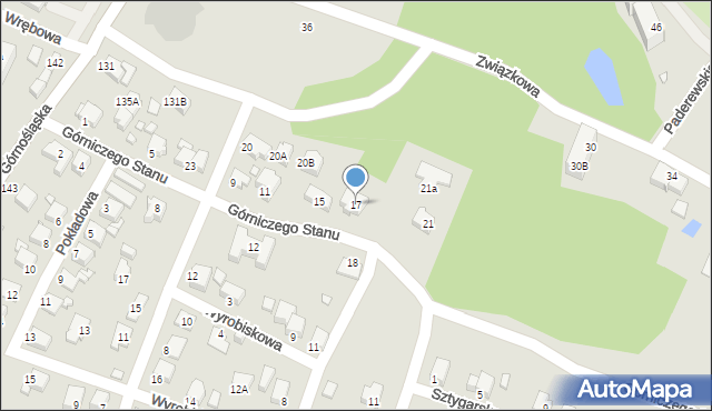 Rybnik, Górniczego Stanu, 17, mapa Rybnika