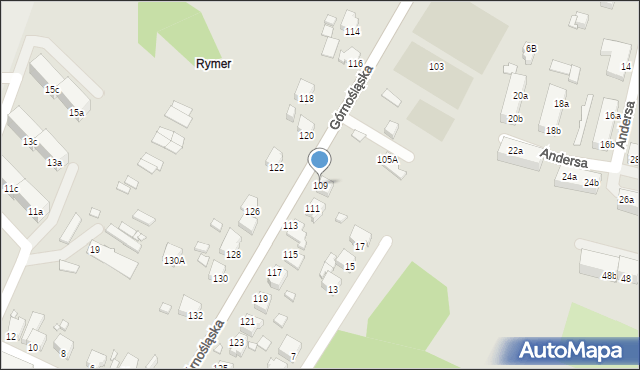 Rybnik, Górnośląska, 109, mapa Rybnika