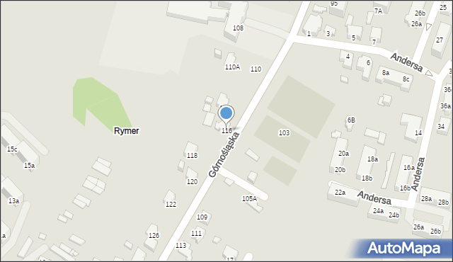 Rybnik, Górnośląska, 116, mapa Rybnika