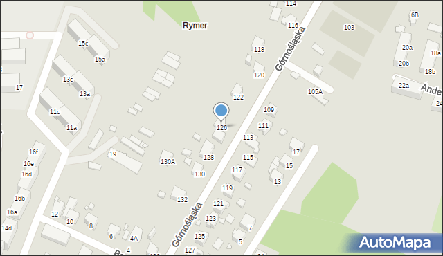 Rybnik, Górnośląska, 126, mapa Rybnika