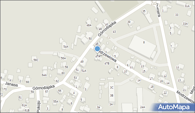 Rybnik, Górnośląska, 47A, mapa Rybnika