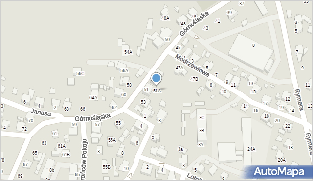 Rybnik, Górnośląska, 51A, mapa Rybnika