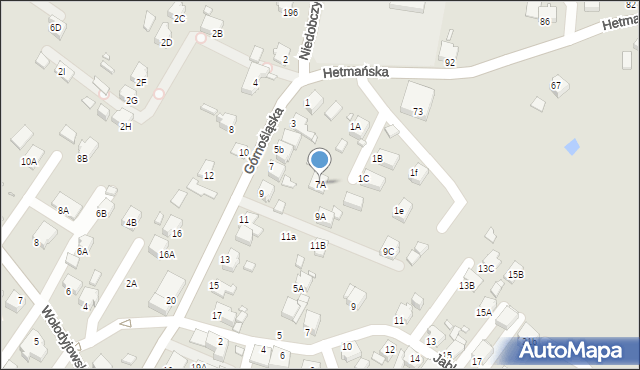 Rybnik, Górnośląska, 7A, mapa Rybnika