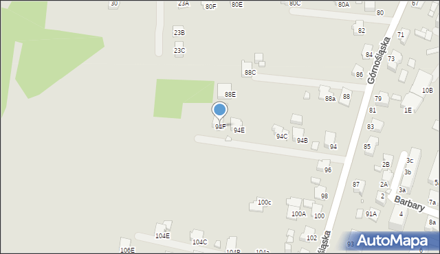 Rybnik, Górnośląska, 94F, mapa Rybnika