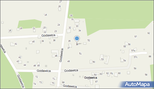 Ryczówek, Godawica, 36, mapa Ryczówek