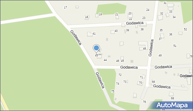 Ryczówek, Godawica, 43, mapa Ryczówek