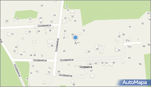 Ryczówek, Godawica, 51, mapa Ryczówek