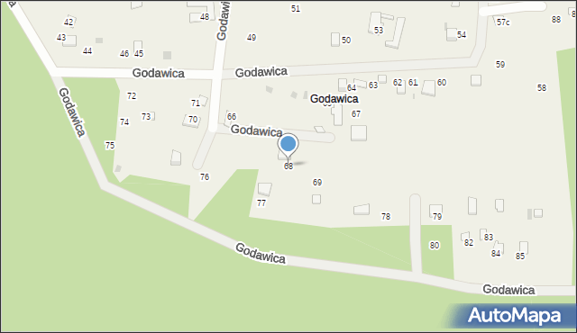 Ryczówek, Godawica, 68, mapa Ryczówek