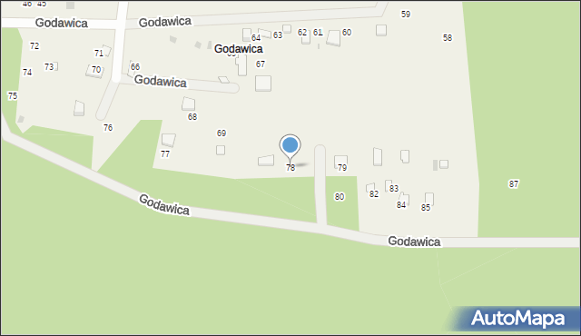 Ryczówek, Godawica, 78, mapa Ryczówek