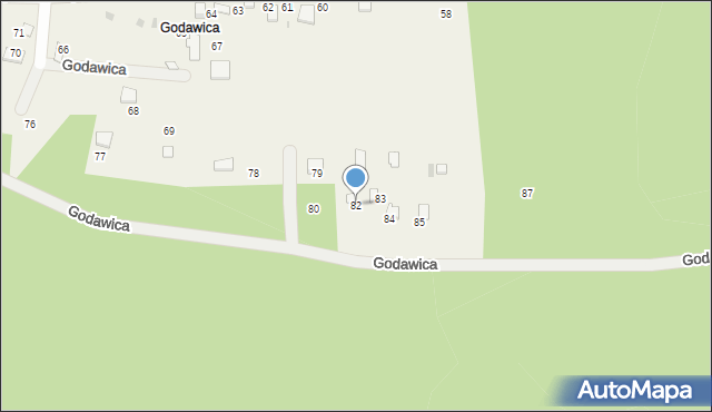 Ryczówek, Godawica, 82, mapa Ryczówek