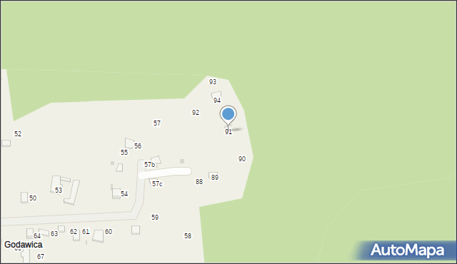 Ryczówek, Godawica, 91, mapa Ryczówek