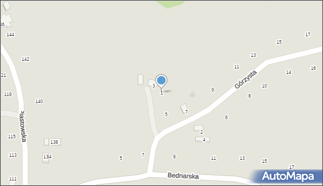 Ryglice, Górzysta, 1, mapa Ryglice