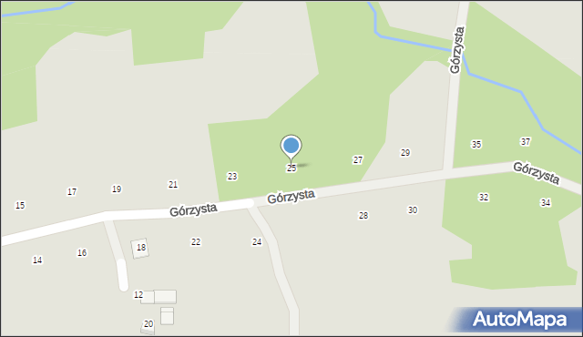 Ryglice, Górzysta, 25, mapa Ryglice