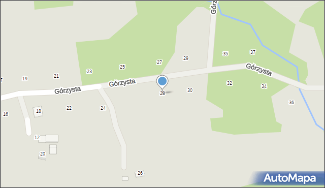 Ryglice, Górzysta, 28, mapa Ryglice