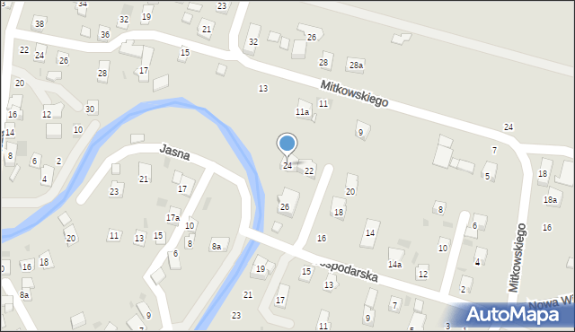 Rymanów, Gospodarska, 24, mapa Rymanów