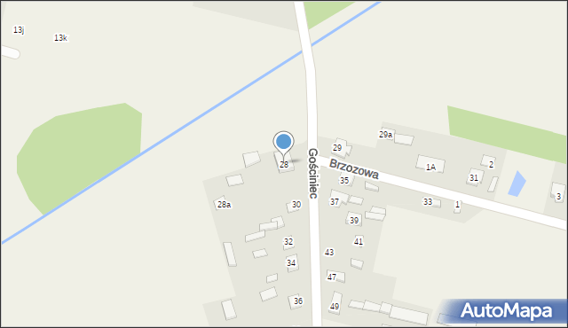 Rzeczyca, Gościniec, 28, mapa Rzeczyca