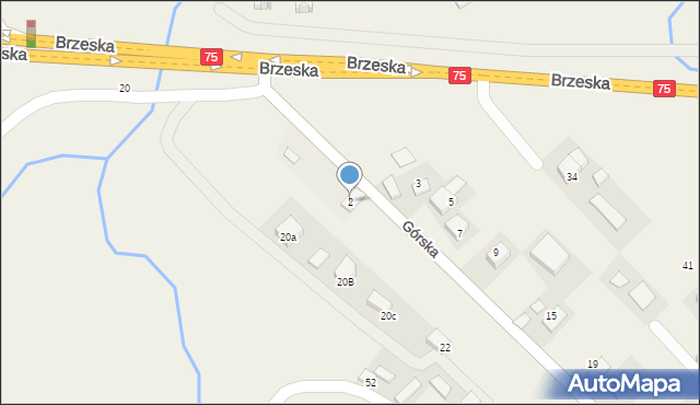 Rzezawa, Górska, 2, mapa Rzezawa