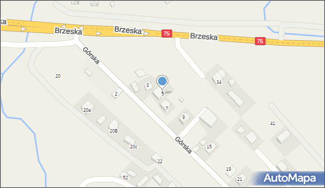 Rzezawa, Górska, 5, mapa Rzezawa