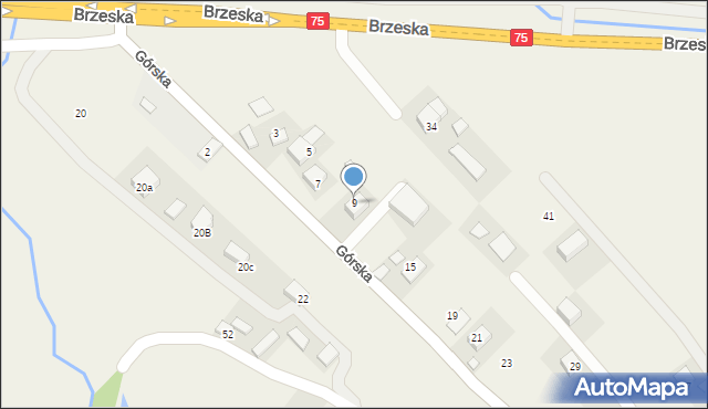 Rzezawa, Górska, 9, mapa Rzezawa