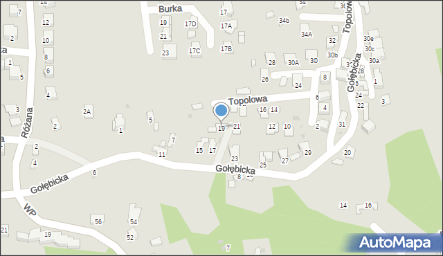 Sandomierz, Gołębicka, 19, mapa Sandomierza