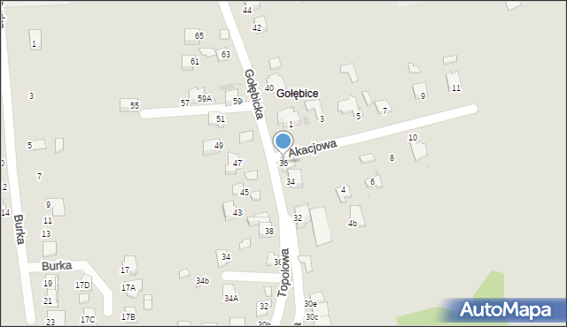 Sandomierz, Gołębicka, 36, mapa Sandomierza