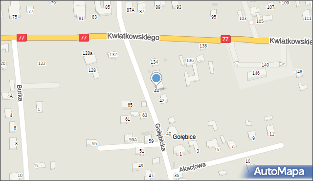 Sandomierz, Gołębicka, 44, mapa Sandomierza