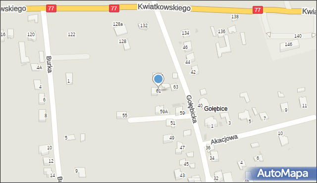 Sandomierz, Gołębicka, 61, mapa Sandomierza