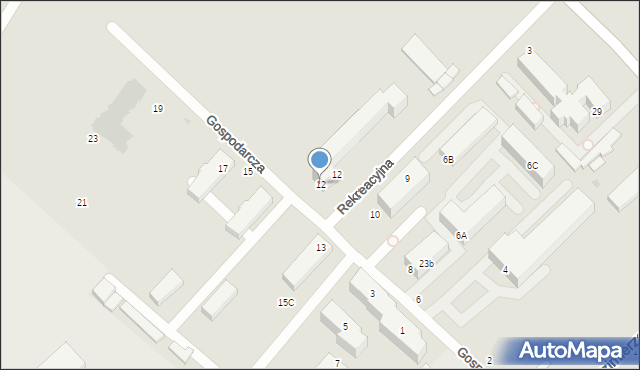 Siedlce, Gospodarcza, 12, mapa Siedlce