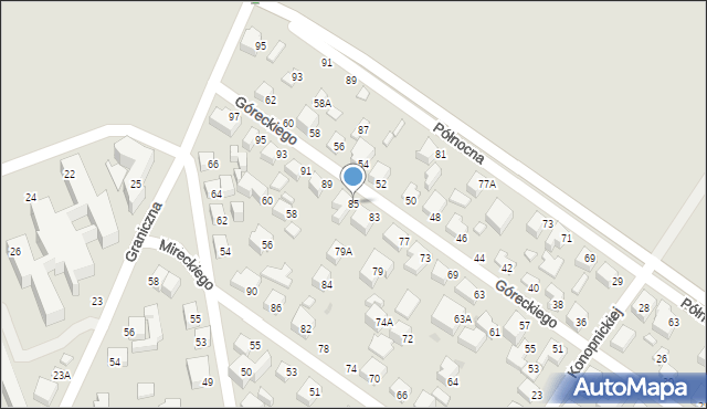 Siedlce, Góreckiego Romana, gen., 85, mapa Siedlce