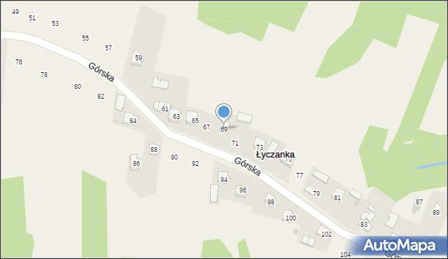 Siepraw, Górska, 69, mapa Siepraw