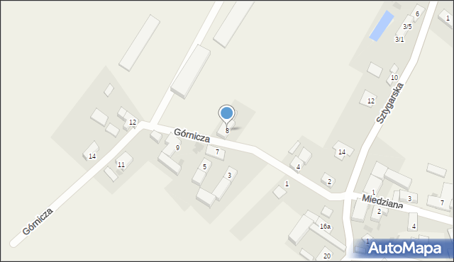 Sieroszowice, Górnicza, 8, mapa Sieroszowice