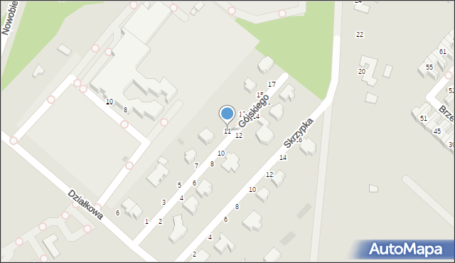 Skierniewice, Gójskiego Juliana Jerzego, por., 11, mapa Skierniewic