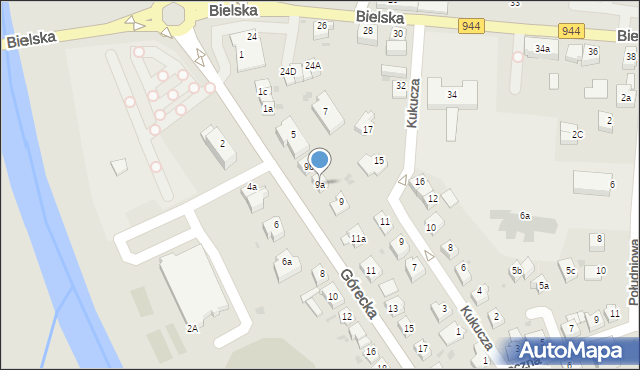 Skoczów, Górecka, 9a, mapa Skoczów