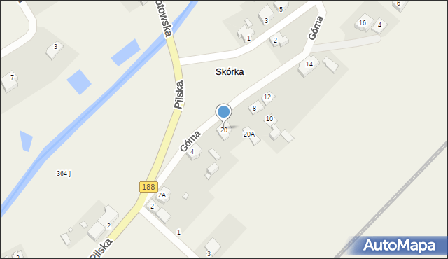 Skórka, Górna, 20, mapa Skórka